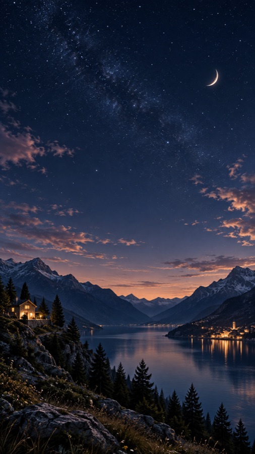 Example photo of a blue evening sky in a Sky Drop widget